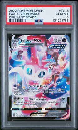 2022 POKEMON SWORD & SHIELD BRILLIANT STARS #TG15 FULL ART/SYLVEON VMAX PSA 10 - Image 1