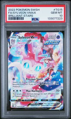 2022 POKEMON SWORD & SHIELD BRILLIANT STARS #TG15 FULL ART/SYLVEON VMAX PSA 10 - Image 1