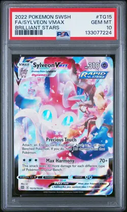 2022 POKEMON SWORD & SHIELD BRILLIANT STARS #TG15 FULL ART/SYLVEON VMAX PSA 10 - Image 1