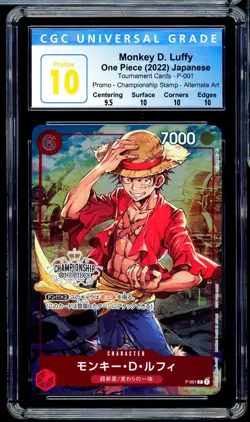 2022 Japanese One Piece Championship Promo Luffy P-001 CGC 10 Pristine - Image 1