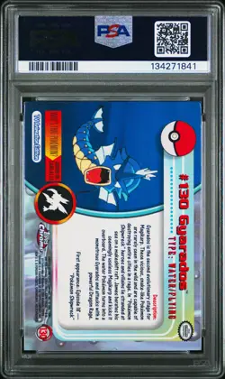 2000 TOPPS CHROME POKEMON T.V. #130 GYARADOS PSA 6 - Image 2