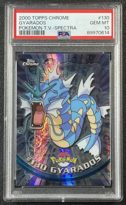 GYARADOS PSA 10 2000 TOPPS CHROME #130 POKEMON T.V. SPECTRA GEM 0614 - Image 1