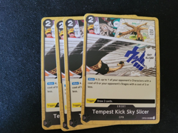 X4 - One piece Card Pillars Of Strength Eng Op03-096 Tempest Kick Sky Slicer - Image 1