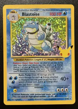 Blastoise 2/102 Holo Celebrations Classic Collection Pokemon NM - Image 1