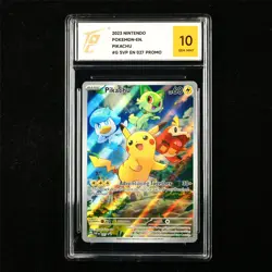 TQG 10 GEM MINT 2023 Pokemon ENG Pikachu-Adventuring Together #027 Promo - Image 1