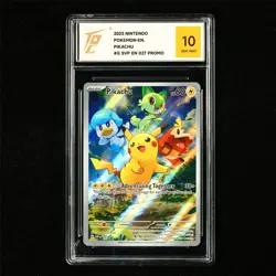 TQG 10 GEM MINT 2023 Pokemon ENG Pikachu-Adventuring Together #027 Promo - Image 2