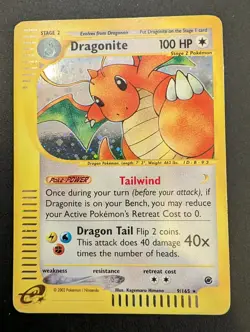 Pokemon Card Dragonite Expedition Holo 9/165 Rare ENG E-reader Wotc PL - Image 1