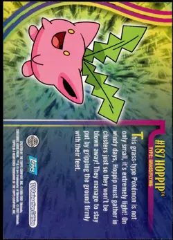 ENGLISH 2001 Topps Pokemon Topps Johto Series 3 Holo Foil #187 Hoppip - Image 2