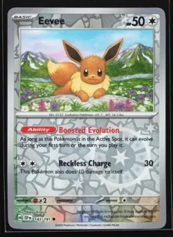 Eevee 143/191 SV08: Surging Sparks Reverse Holo Pokemon Card - Image 1