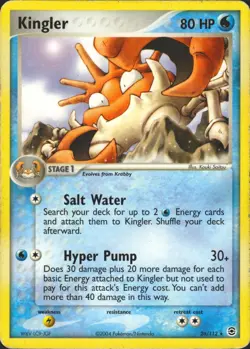 Kingler 26/112 Rare FireRed & LeafGreen Pokemon Card LP - Image 1