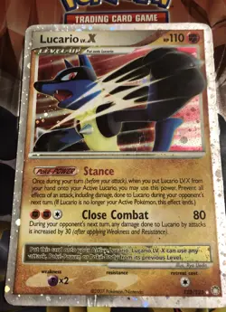 Lucario Lv.X 122/123 Ultra Rare Mysterious Treasures Pokemon Card Holo - Image 1