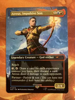 MTG Borderless Atreus, Impulsive Son SLD: PlayStation: X God of War: Norse!! - Image 1