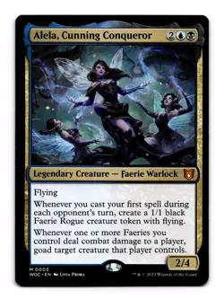 Alela, Cunning Conqueror - 3 WOC: Commander: Wilds of Eldraine M Normal LP - Image 1