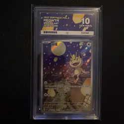 Pokemon TCG: Chinese Gem Packs Vol 3: Meowth 0207/07 Ace GM 10 Exclusive Art - Image 1