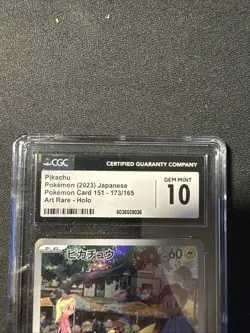 CGC 10 GEM MINT Graded JPN Pokemon 2023 Pikachu AR 173/165 S&V 151 sv2a - Image 3
