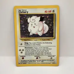 Pokemon Clefairy Base Set Holo Rare Unlimited WOTC 5/102 LP - Image 1