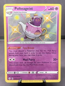 Pokemon TCG Polteageist Shiny Holo Rare Shining Fates SV053/SV122 NM/M 2021 - Image 1