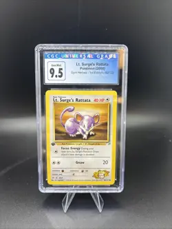 2000 Pokemon Gym Heroes 1st Edition Lt. Surge's Rattata 82/132 CGC 9.5 - Image 1