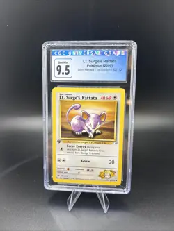 2000 Pokemon Gym Heroes 1st Edition Lt. Surge's Rattata 82/132 CGC 9.5 - Image 2