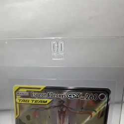 Pokemon TCG Espeon & Deoxys GX SM240 TAG TEAM Full Art Promo Holo 260 HP - Image 2
