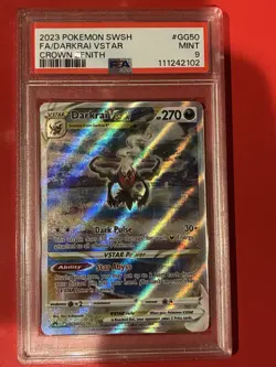 Pokemon TCG Darkrai VSTAR GG50/GG70 Crown Zenith: Galarian Gallery Holo PSA 9 - Image 1