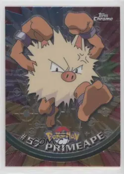 Primeape Topps Chrome Pokemon TV Animation Edition #57 2000 - Image 1