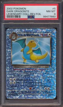 2002 POKEMON LEGENDARY COLLECTION DARK DRAGONITE REVERSE FOIL #5 PSA 8! - Image 1