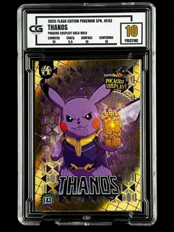 2025 Cosplay Pikachu THANOS CG 10 Pristine Pokemon PSA CGC Flash Editorial Gold - Image 1