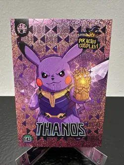 Thanos (Pikachu) #E43 - Pink Holo Box Hit Electric Pikachu Cosplay - Pokemon - Image 1