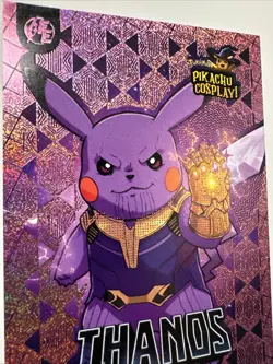 Thanos (Pikachu) #E43 - Pink Holo Box Hit Electric Pikachu Cosplay - Pokemon - Image 2