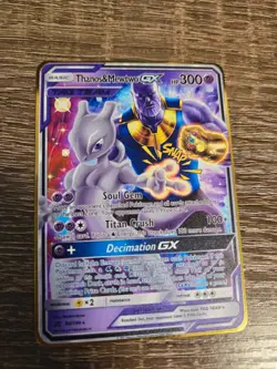 Mewtwo Thanos Pokemon Card VMAX Rainbow GX EX GX ACG V STAR HOLO 1st Metal M38 - Image 1