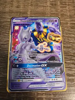 Mewtwo Thanos Pokemon Card VMAX Rainbow GX EX GX ACG V STAR HOLO 1st Metal M38 - Image 2