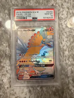 Pokemon TCG Ho-Oh GX SV50/SV94 Hidden Fates Shiny Holo Rare Card PSA 10 - Image 1