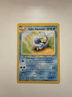 Pokemon TCG Light Vaporeon Neo Destiny Card 52/105 Common - Image 1
