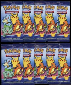 LOT (10) - Pokemon 25th Anniversary McDonald's 2021 Promo Booster Packs sealed - Image 1