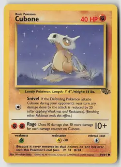 Cubone 50/64 - Jungle Unlimited - PTCG - MP - Image 1
