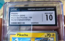 2024 Pokemon Pikachu World Championships Black Star Promos #190 CGC Gem Mint 10 - Image 2