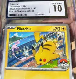 2024 Pokemon Pikachu World Championships Black Star Promos #190 CGC Gem Mint 10 - Image 3