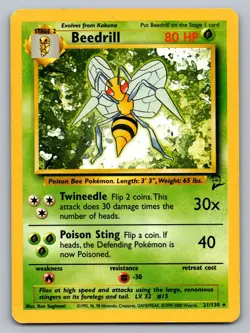Pokemon TCG Base Set 2 Beedrill 021/130 - Image 1