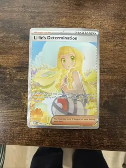 Lillie’s Determination 184/132 Full Art Trainer Secret Rare Pokemon TCG NM - Image 1