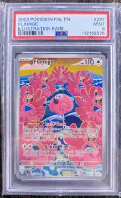 2023 Pokemon Paldea Evolved Flamigo Illustration Rare 227/193 PSA 9 - Image 1