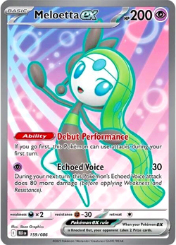 Pokemon TCG Meloetta ex 159/086 Black Bolt Full Art Ultra Rare Holo - Image 1
