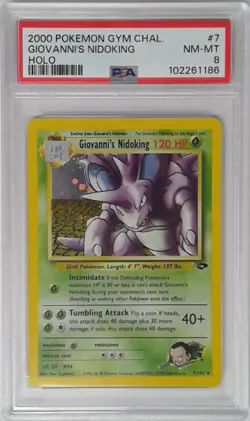 1x V1703: 2000: Giovanni's Nidoking: 7/132: Gym Challenge: PSA: 8: NM-MT: 10226 - Image 1