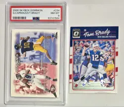 2000 SKYBOX DOMINION TOM BRADY GIOVANNI CARMAZZI #234 ROOKIE RC PSA 8 NM-MT - Image 1