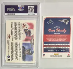 2000 SKYBOX DOMINION TOM BRADY GIOVANNI CARMAZZI #234 ROOKIE RC PSA 8 NM-MT - Image 2