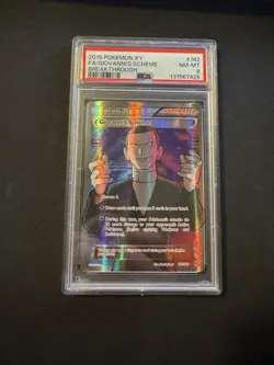 2015 Pokemon XY Breakthrough #162 FA Giovanni's Scheme PSA 8 NM-MT - Image 1