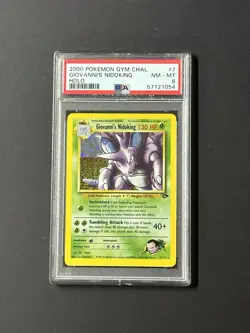 2000 Pokemon Gym Challenge Unlimited Giovanni's Nidoking 7/132 Holo PSA 8 NM-MT - Image 3