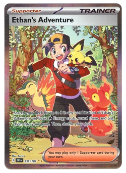 POKEMON TCG ETHAN'S ADVENTURE 236/182 SPECIAL ILLUSTRATION RARE DESTINED RIVALS - Image 1