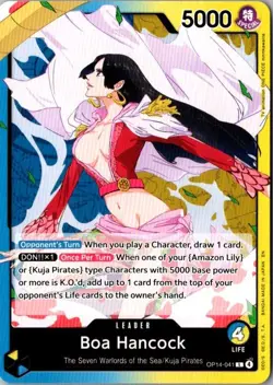 One Piece The Azure Sea’s Seven Boa Hancock OP14-041 Leader Base English - Image 1