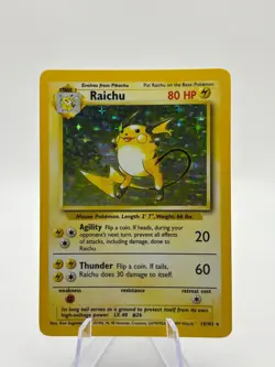 Pokemon TCG WOTC Base Set Unlimited - Raichu 14/102 Rare Holo MP - Image 1
